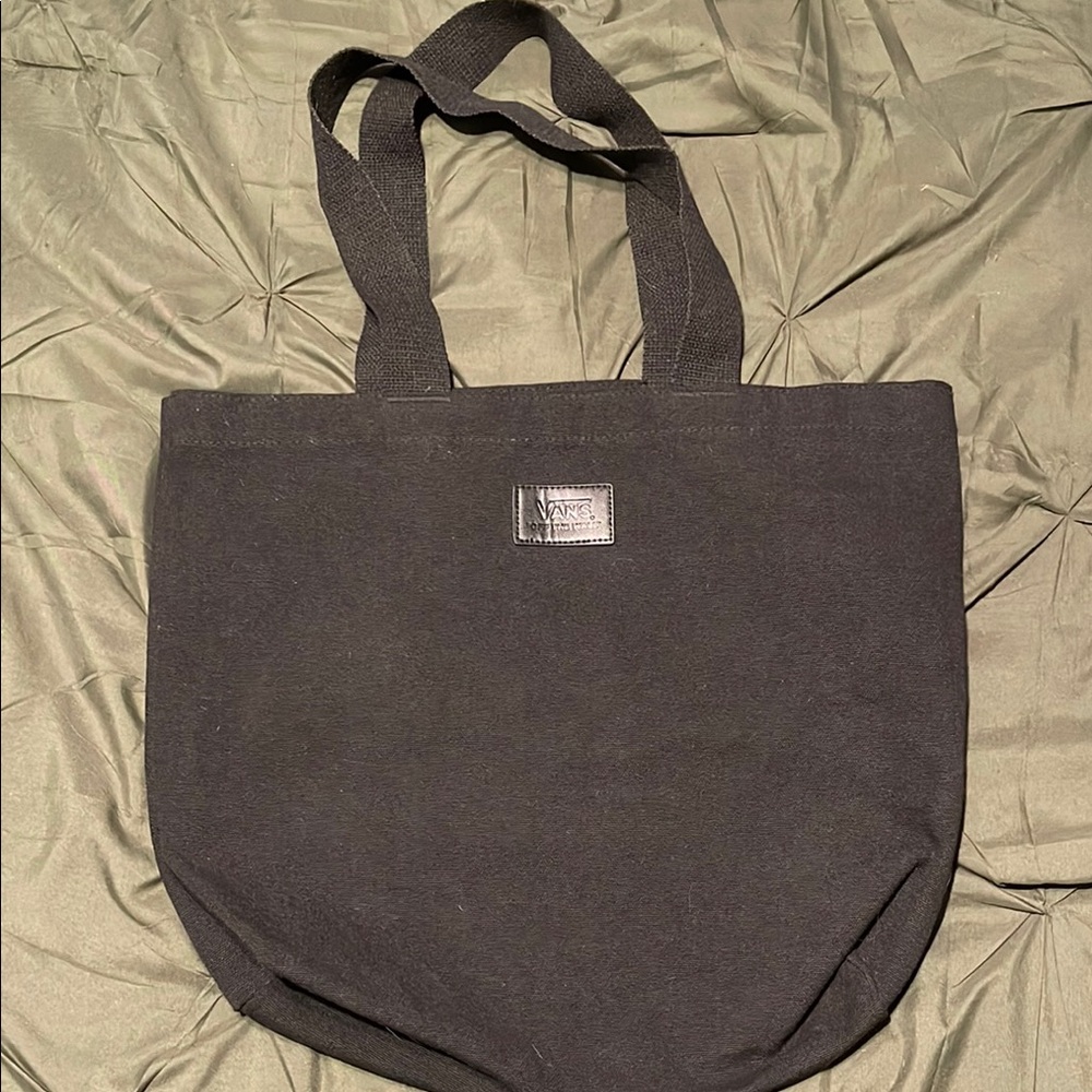 Vans Black Canvas Tote Bag with Sturdy Handles